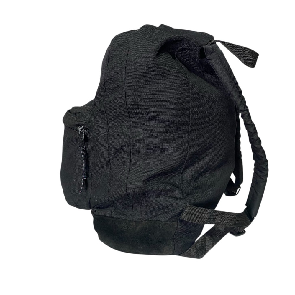 Jansport 90s Leather Bottom Backpack Rare Black On Black Vintage 90s Made In USA - Picture 5 of 10